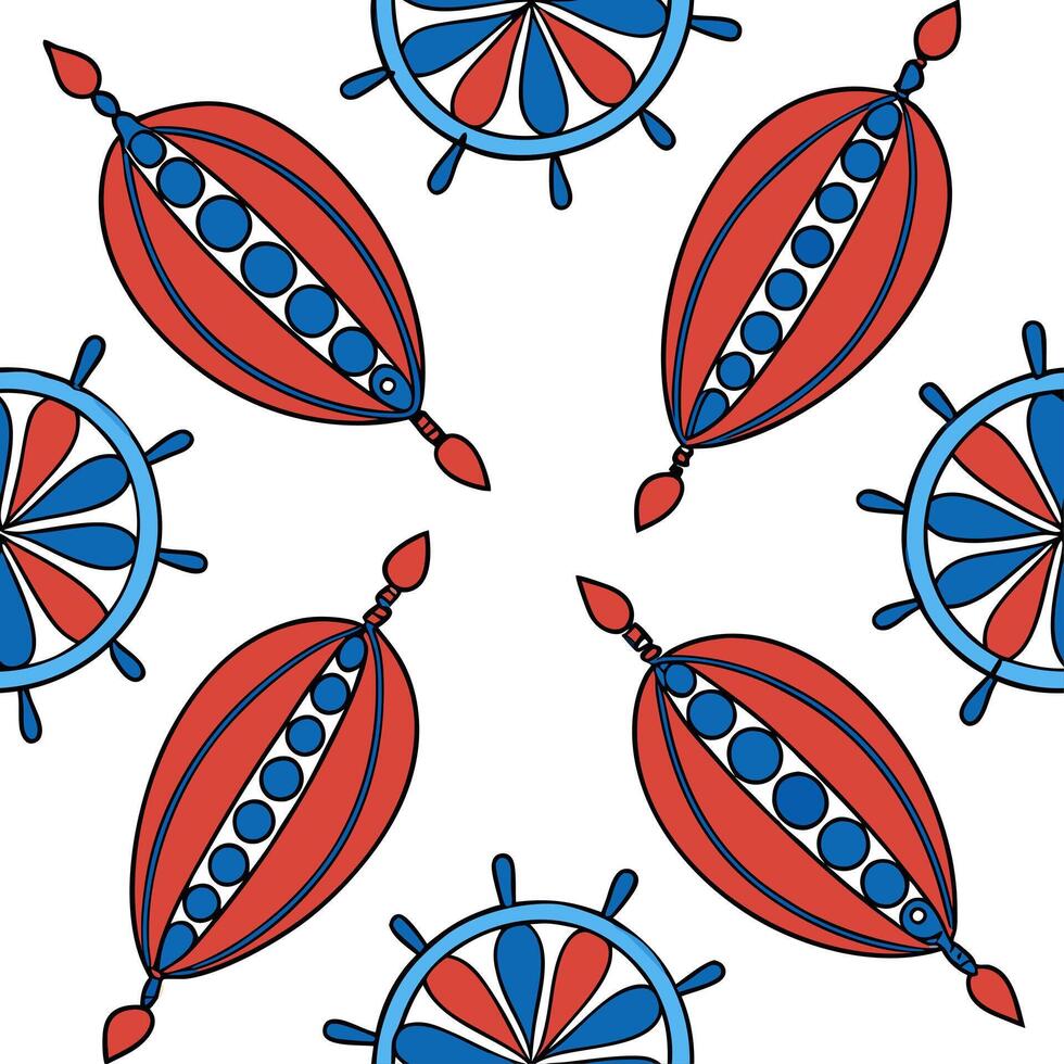 African Maasai beaded patterns and vibrant colors seamless tile pattern with bold reds and blues for cultural decor concept as Bold red and blue Maasai beaded patterns arranged sea Cleans vector