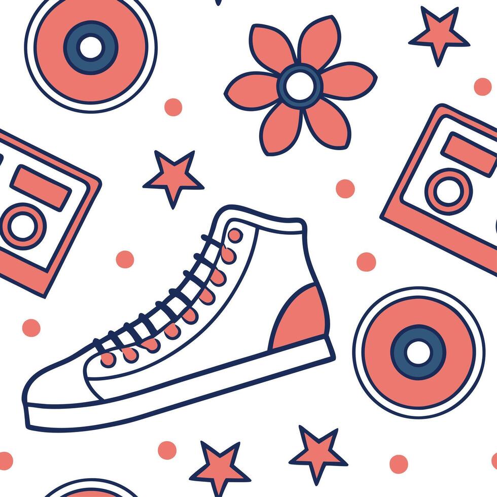 60s mod seamless pattern with bold graphics and vibrant colors for trendy designs concept as Trendy 60s mod pattern featuring bold graphics and vibrant colors ideal for fashionable Cleans vector