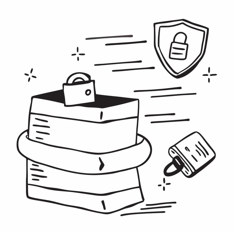 2D as Secure database icon with a database symbol and lock concept as illustration of a secure database icon with a database symbol and lock emphasizing the importanc Cleans vector