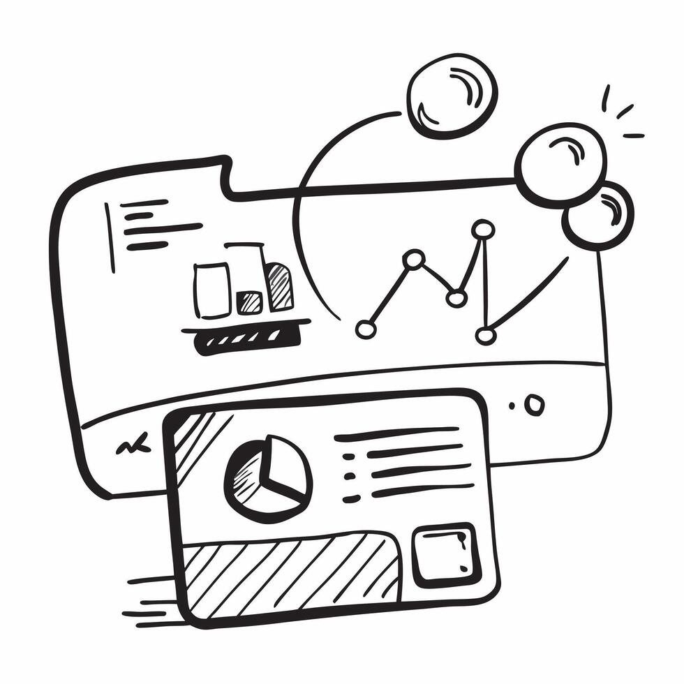 2D as Network monitoring icon with a screen and graph concept as illustration of a network monitoring icon with a screen and graph emphasizing the importance of monit Cleans vector