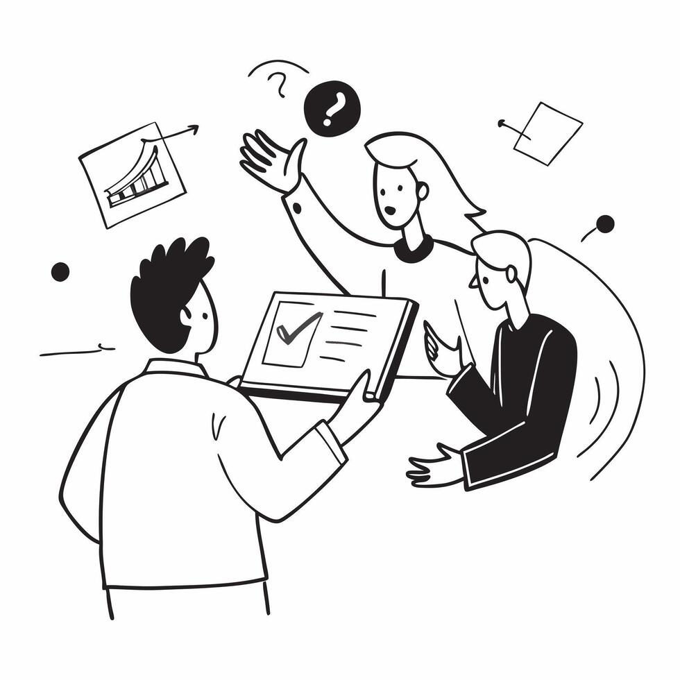 2D as Financial advisor discussing estate planning concept as A illustration of a financial advisor discussing estate planning with clients using documents and charts Cleans vector