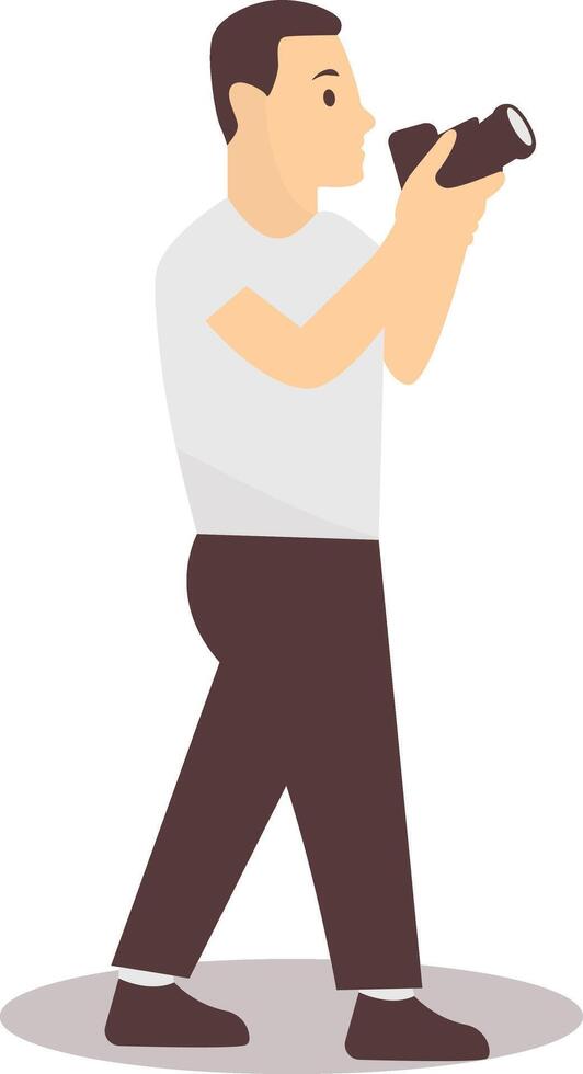 Photographer Profession Character in Flat Design vector