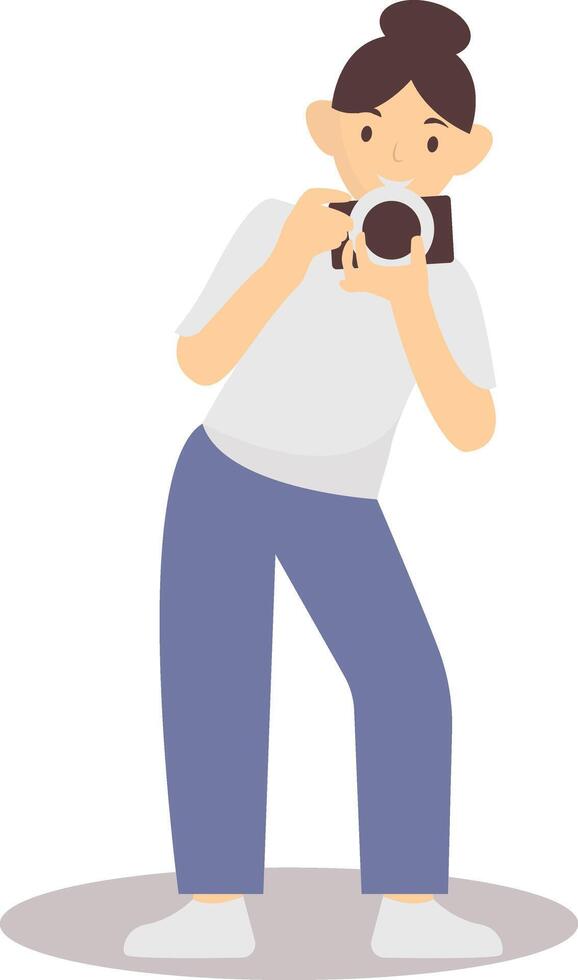 Photographer Profession Character on White Background vector