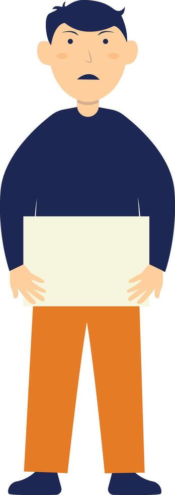 Person Holding Banner in Cartoon Design vector