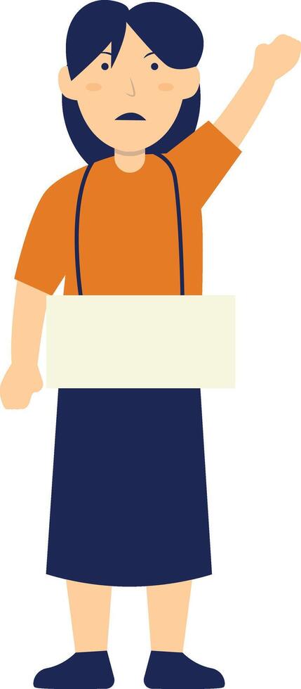 Person Holding Banner in Flat Design vector