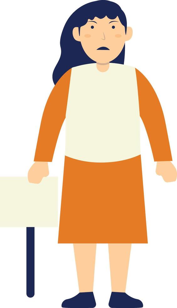 Person Holding Banner in Flat Design. vector