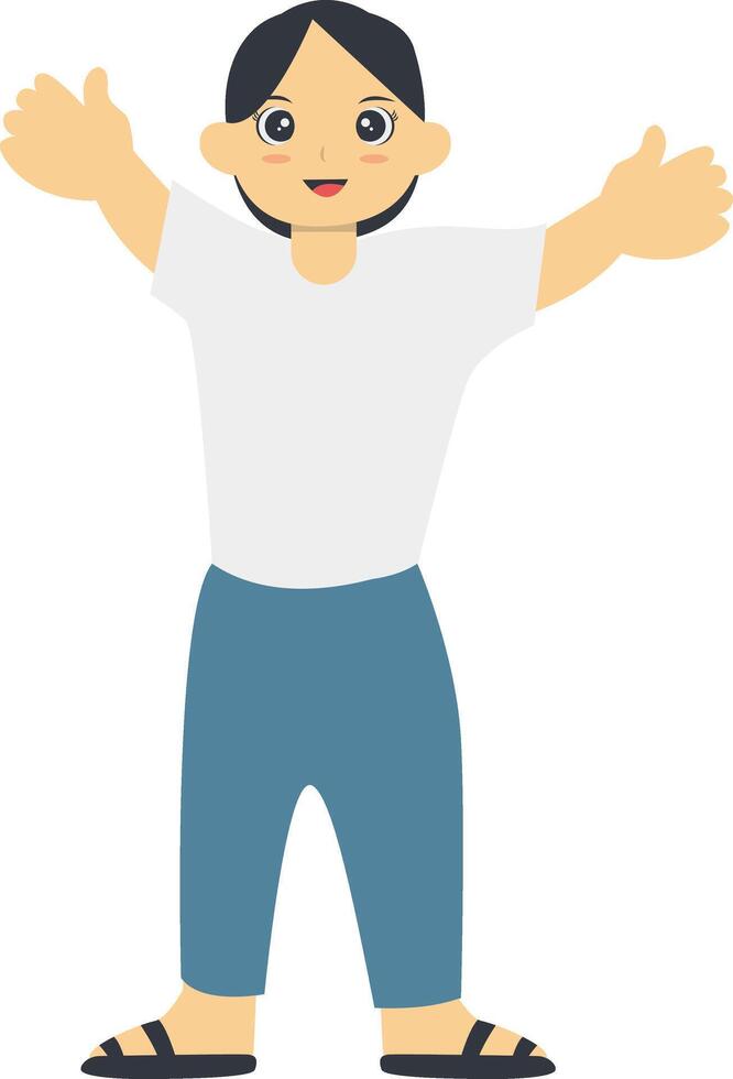 World Children Day Character in Flat Design. vector