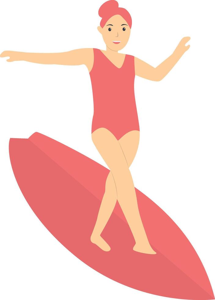 Surfing Person Character Design. vector