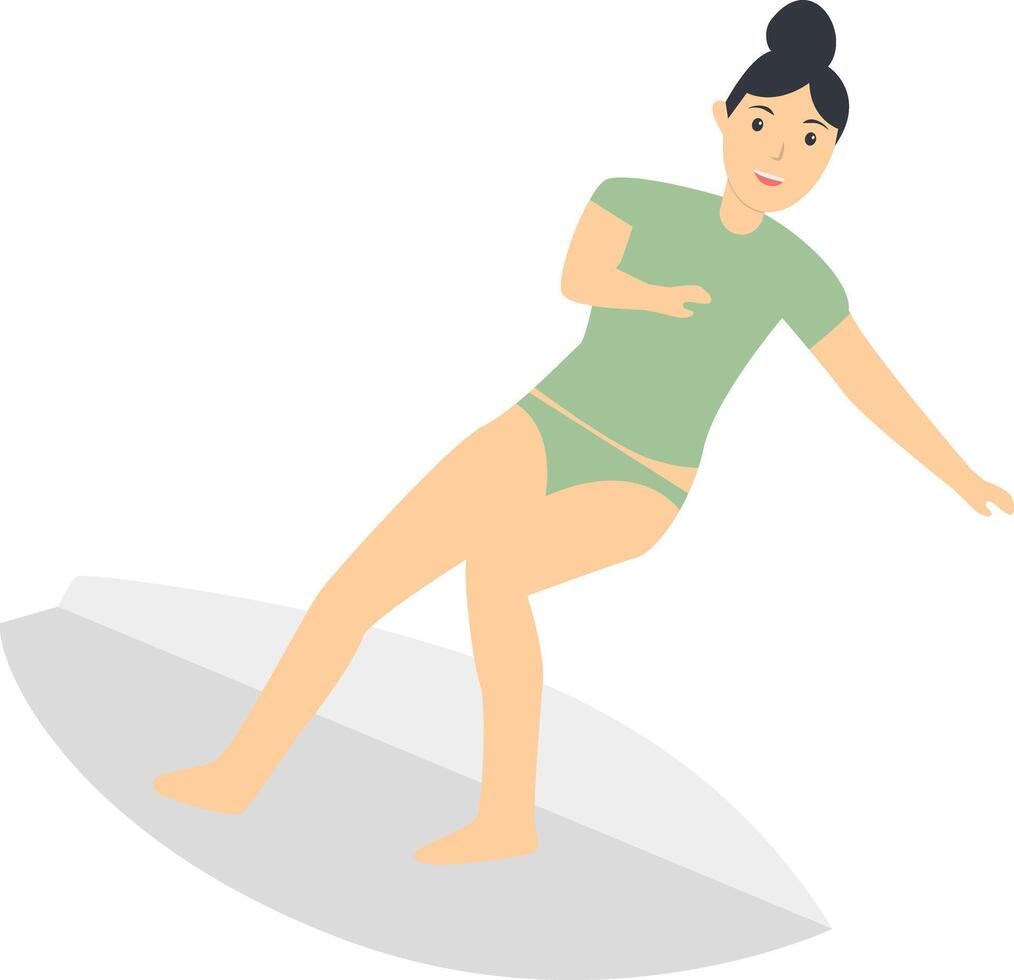 Surfing Person Character Design vector