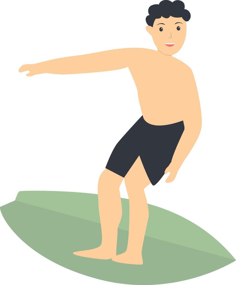 Surfing Person Character vector