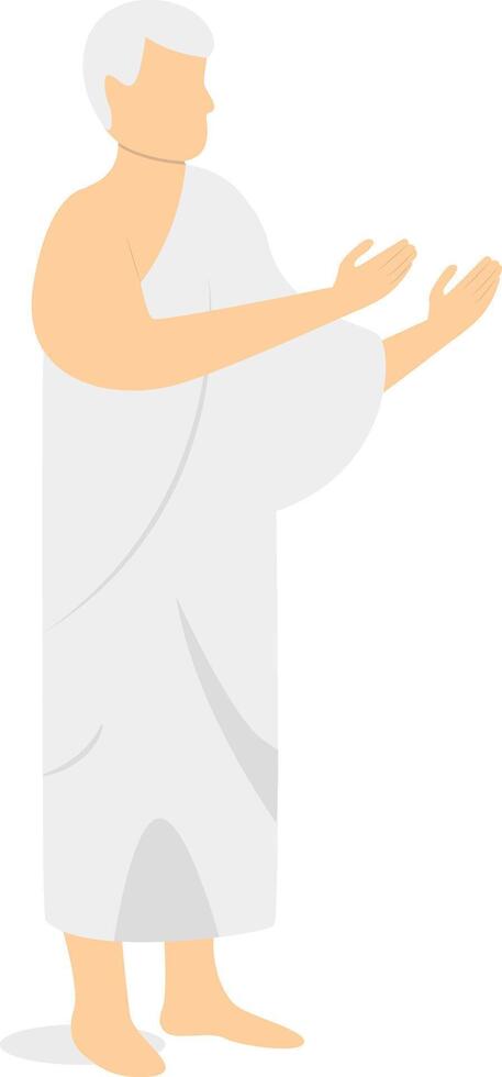 Hajj Pilgrim Illustration in Cartoon Design Concept. vector