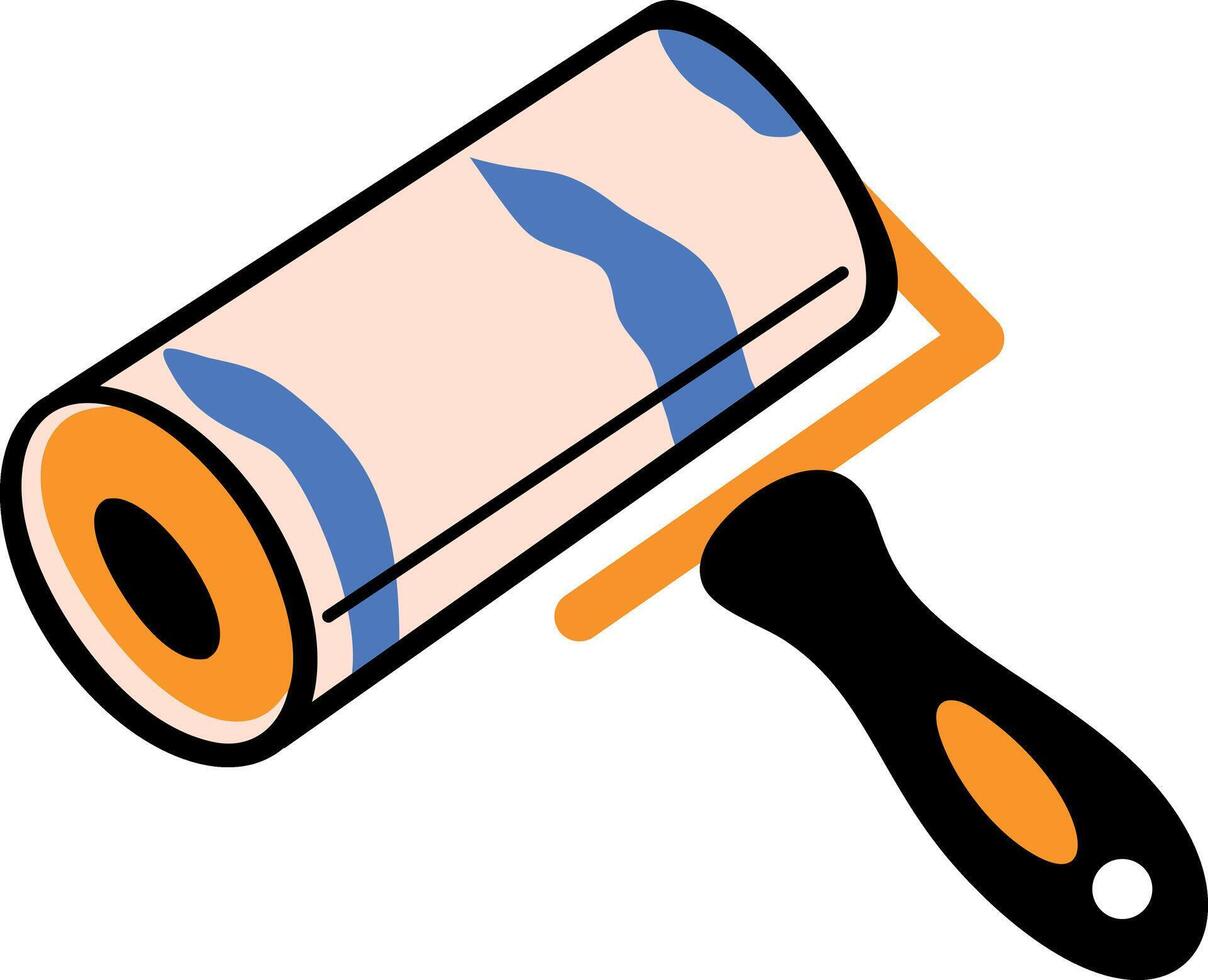 A flat style icon of lint roller vector