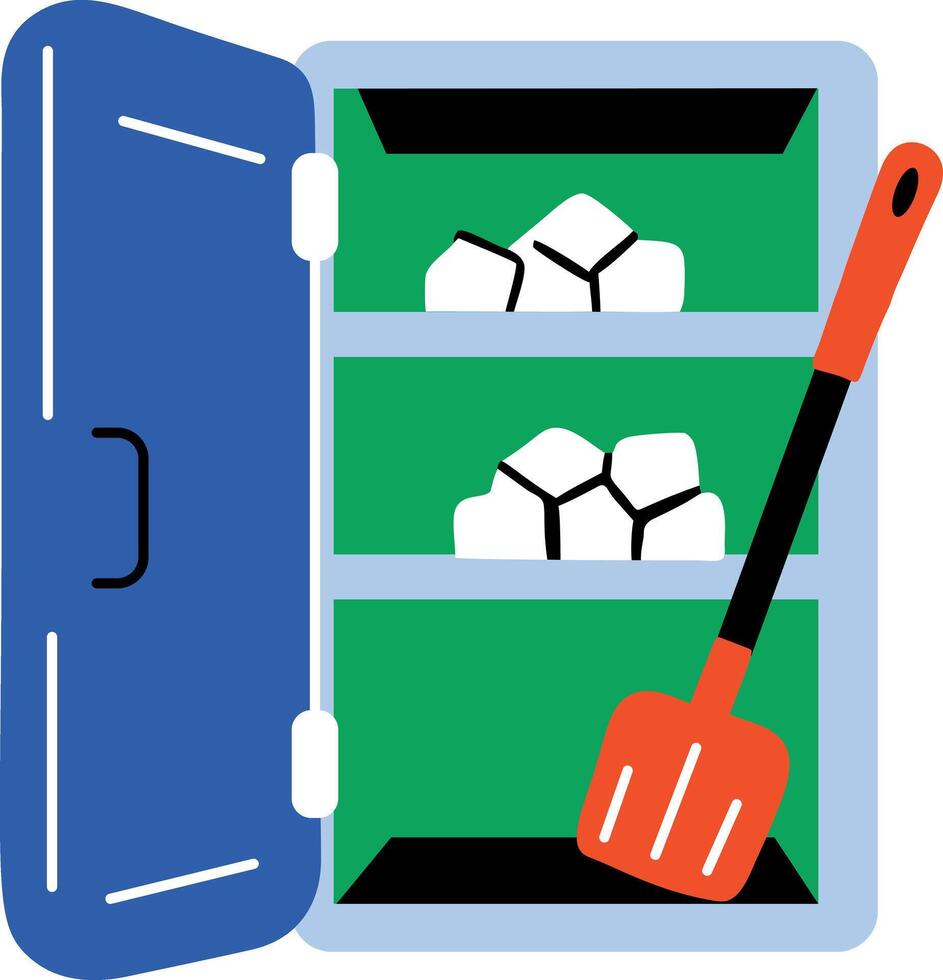 Cleaning refrigeration icon in flat style vector