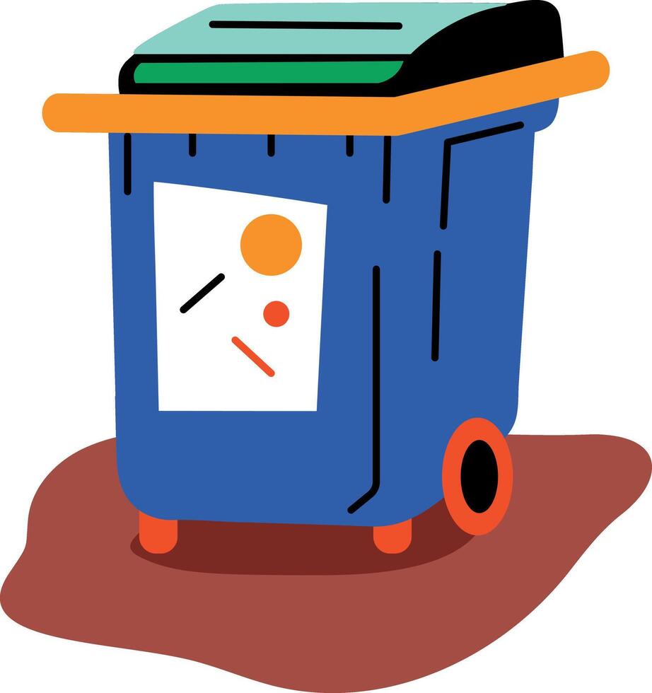 A flat style icon of garbage bin vector