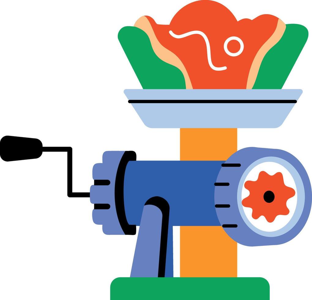 Meat grinder icon in flat style vector