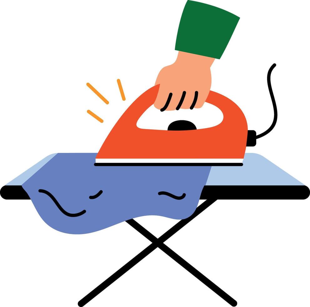 Ironing shirt icon in flat style vector