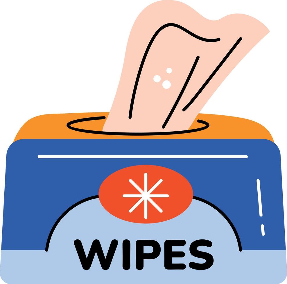 Sanitizing wipes icon in flat style vector