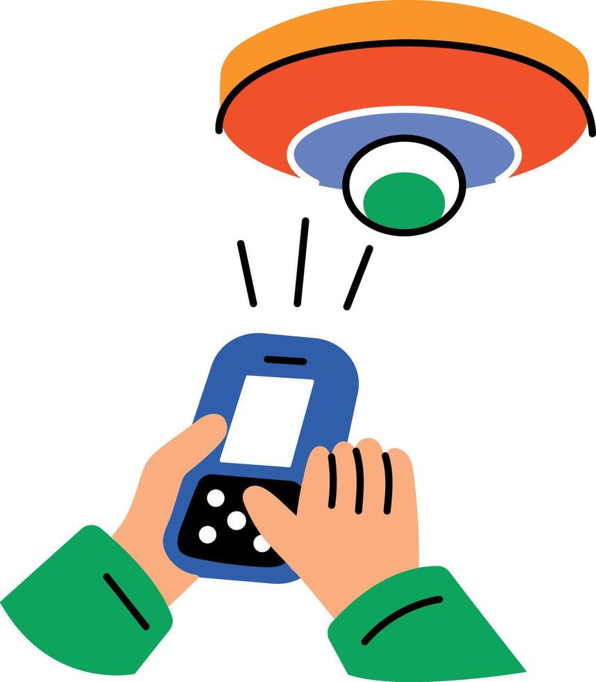 A flat style icon of smoke detector vector