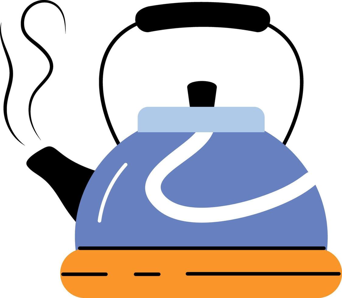 Tea kettle icon in flat style vector