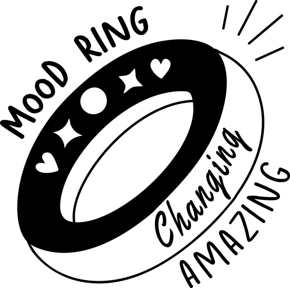 A glyph style sticker of a mood ring vector