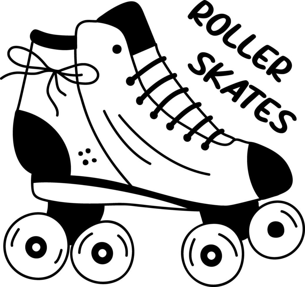 A glyph sticker of roller skates vector