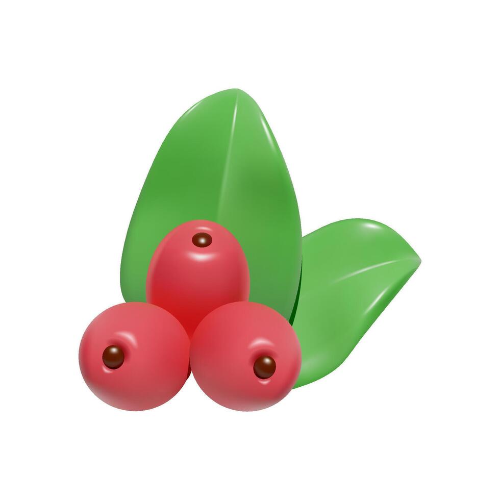 3D Coffee Berries Icon vector