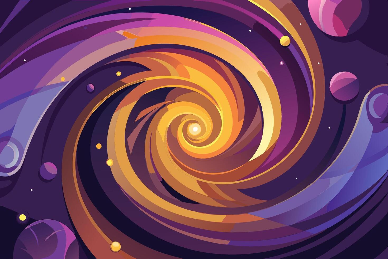 A colorful swirl with a purple and yellow background vector