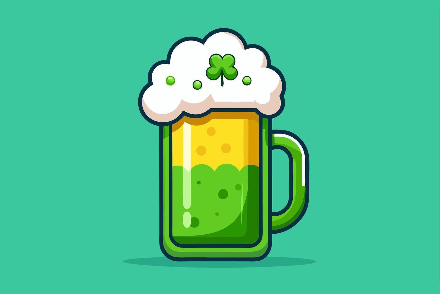 St patricks day beer mug illustration vector
