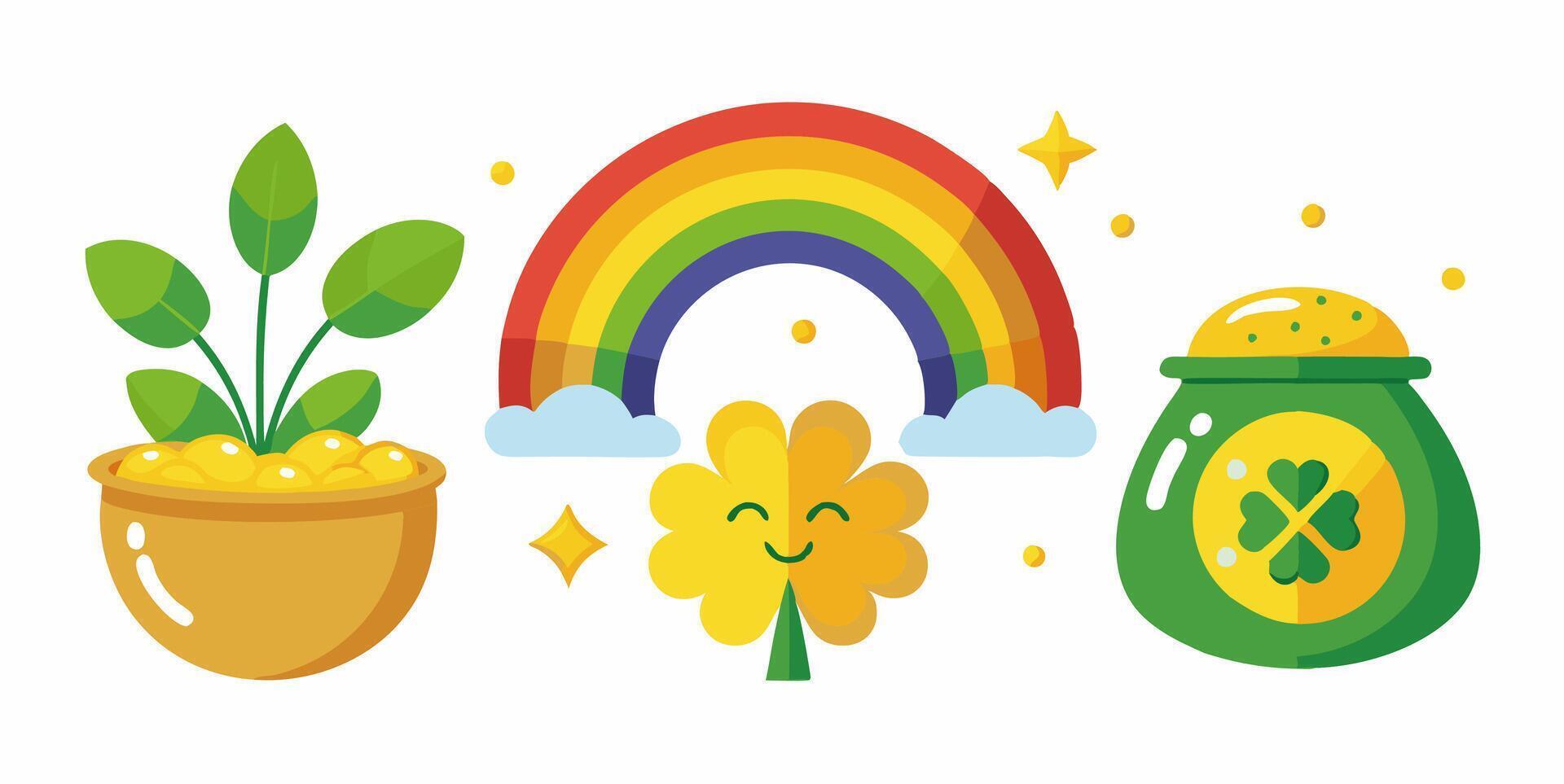 St patricks day icons vector