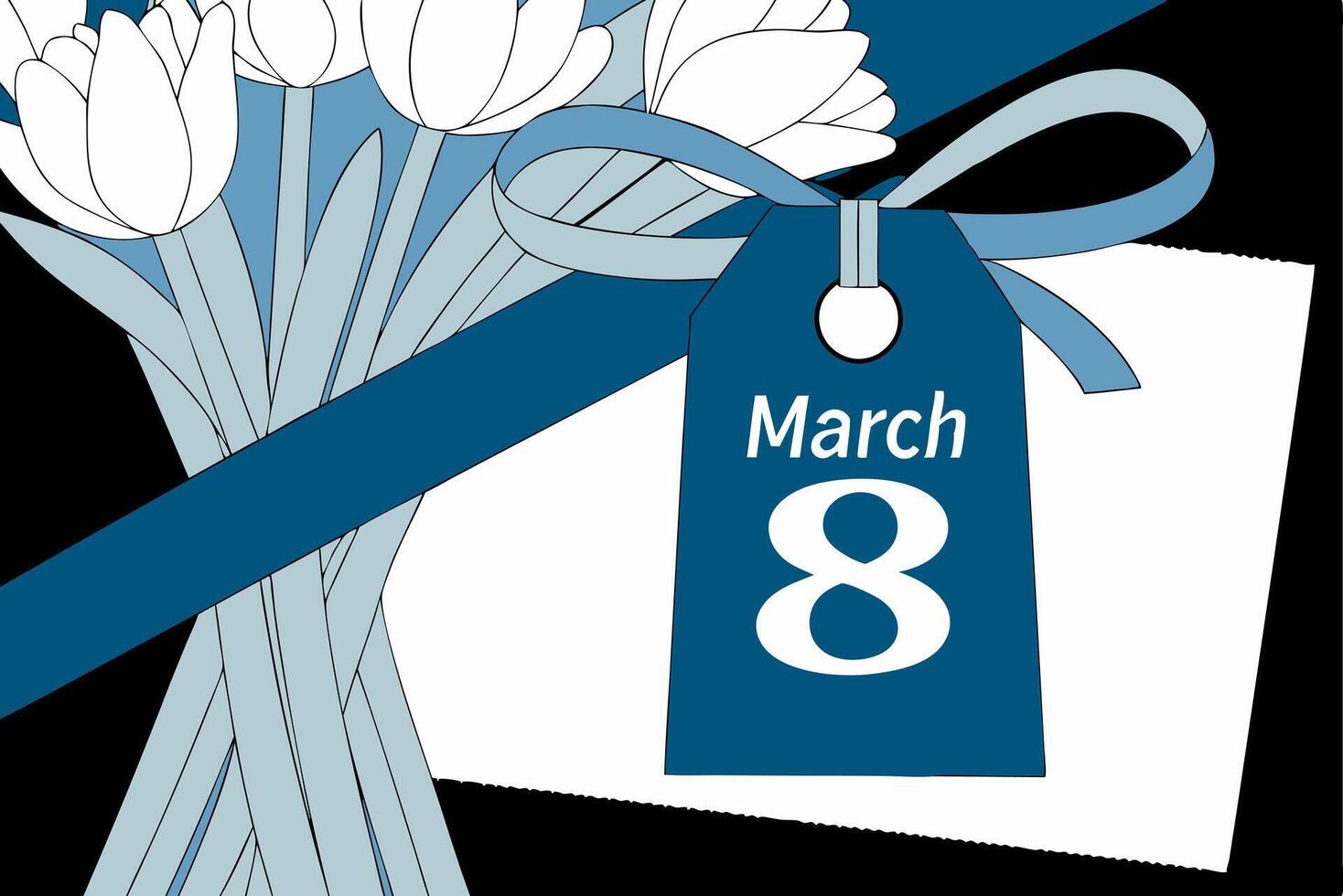 March 8th flowers clipart vector