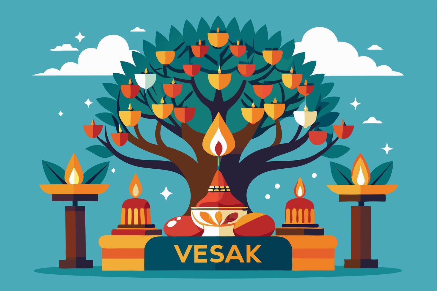 Vesak, a festival of the asuras, is celebrated in india vector