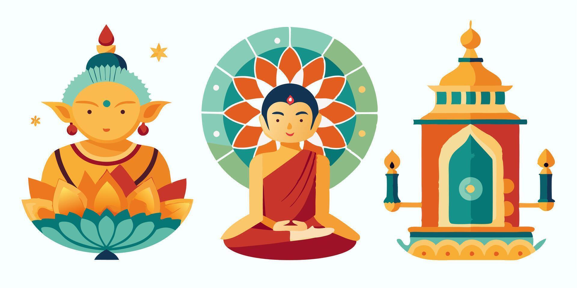Buddha, buddha, buddha, buddha, buddha vector