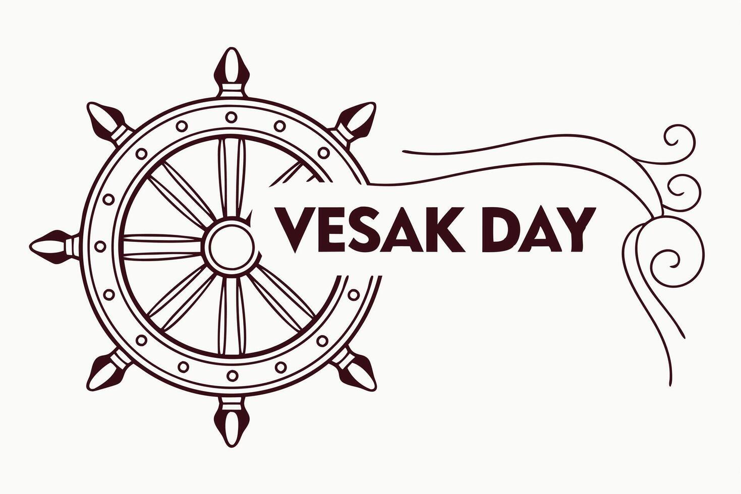 Vesak day logo with a ship wheel vector
