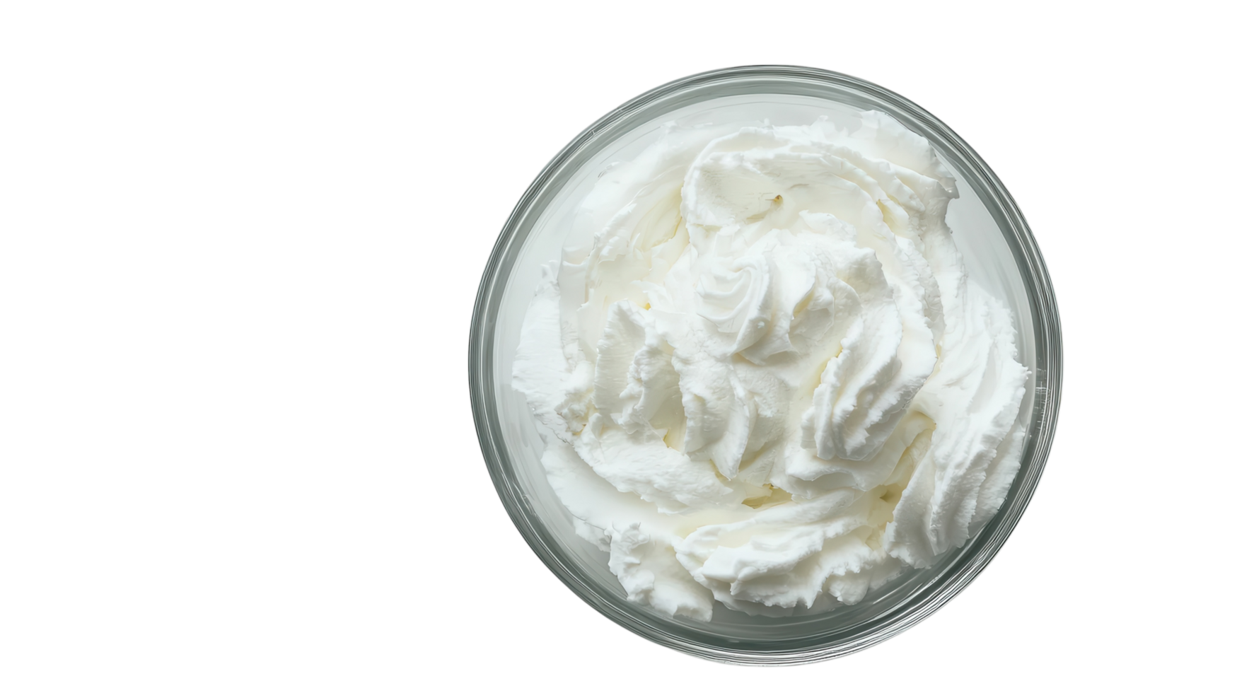 A Bowl of Fluffy Whipped Cream Perfect for Toppings on Desserts, Cakes, and Pastries, Ideal for Food Photography and Culinary Presentation. png