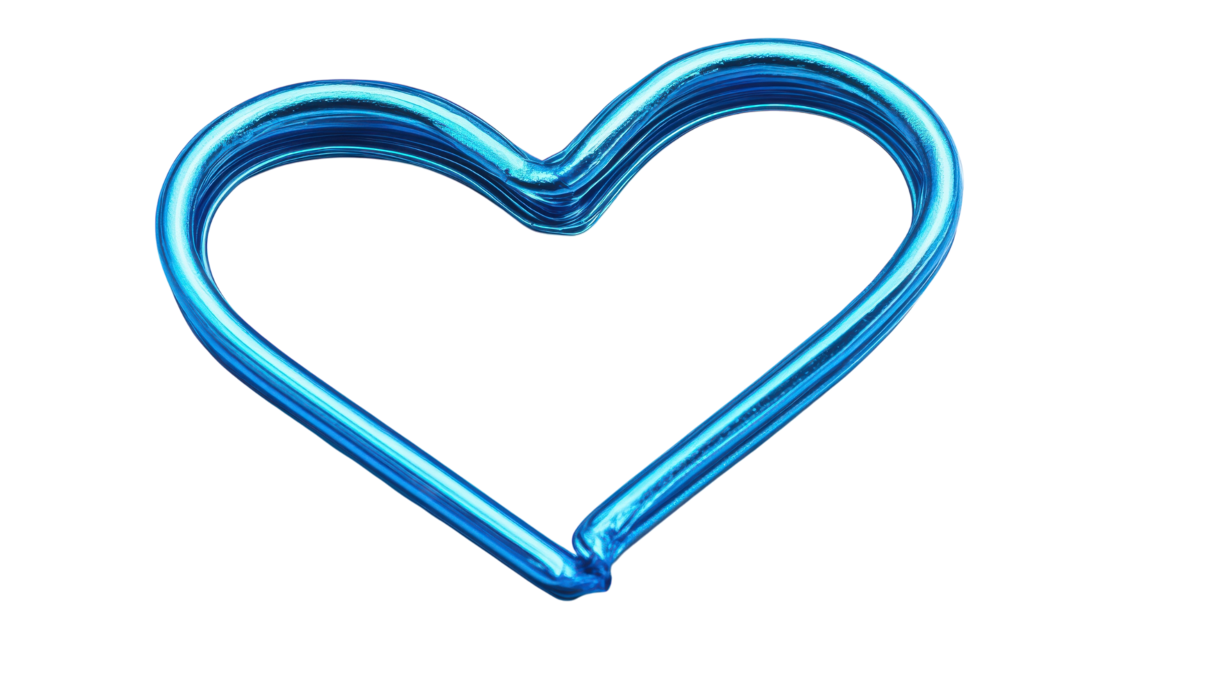 A Bright Blue Paperclip Shaped Like a Heart Perfect for Playful Office Use or Creative Crafts. png