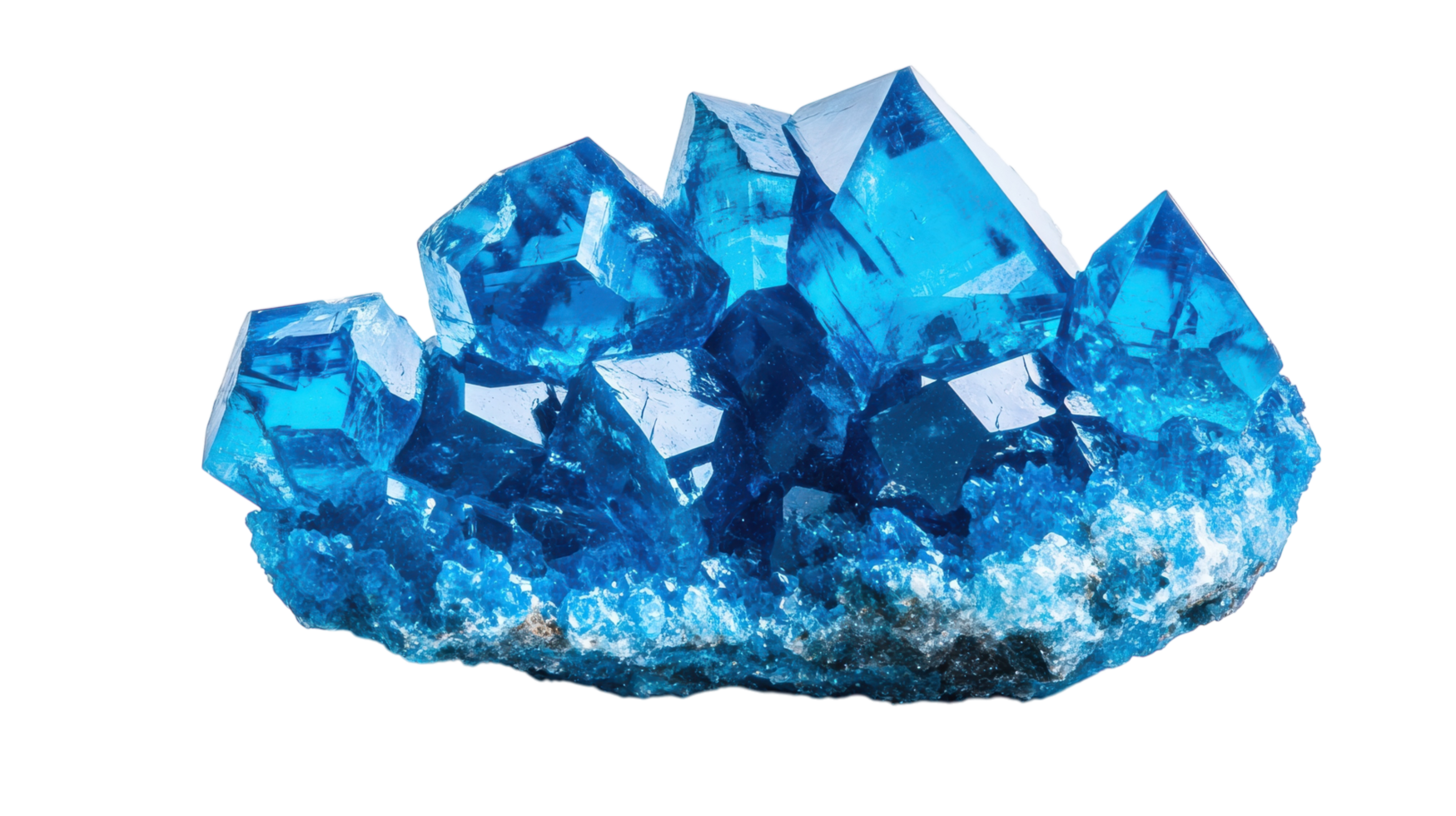 Bright Blue Crystal With Shiny Surface Ideal for Decorative Use and Creative Arts Projects. png