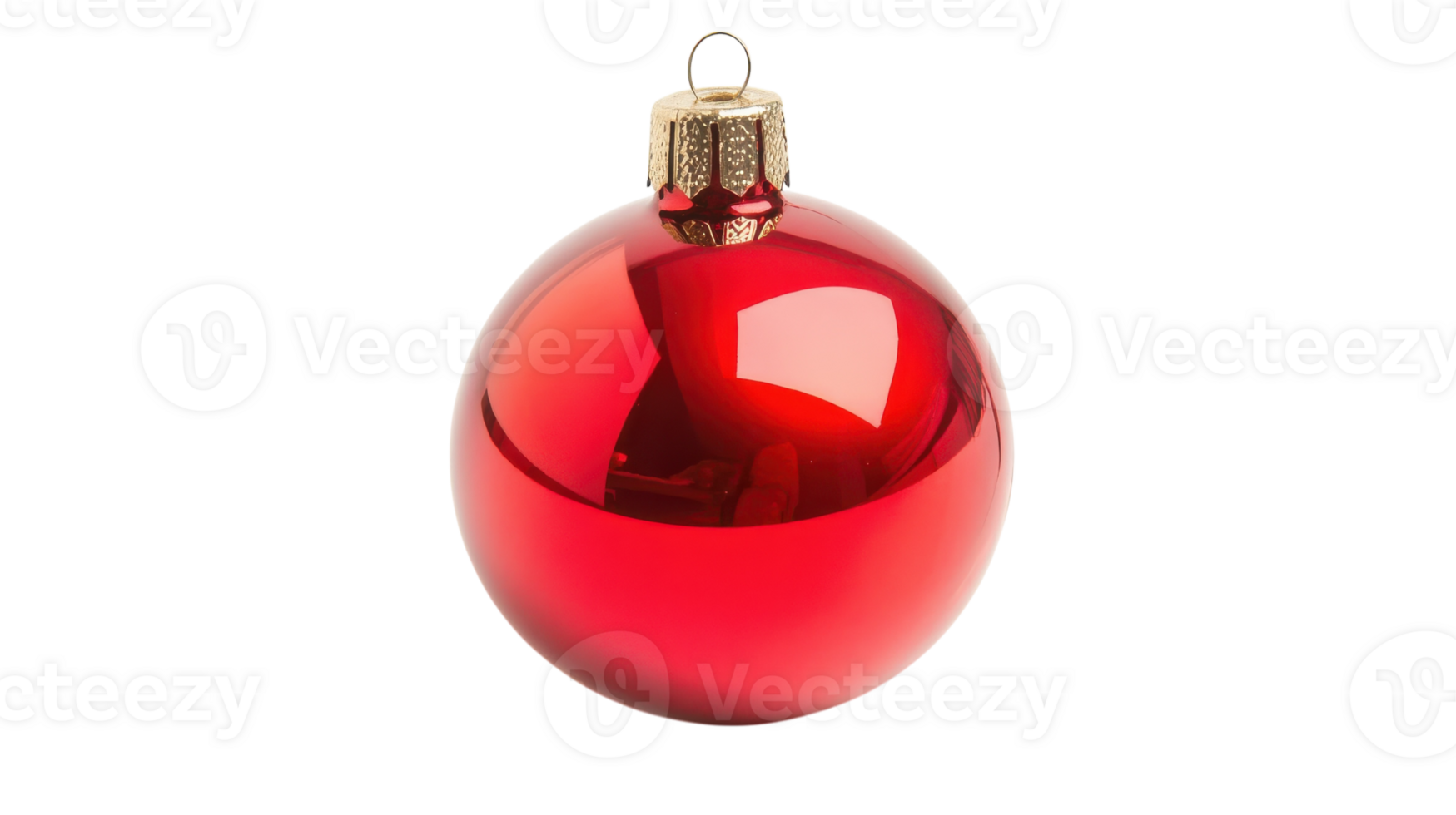 A Bright Red Christmas Ornament on a White Background Perfect for Holiday Decoration Themes and Festive Designs. png
