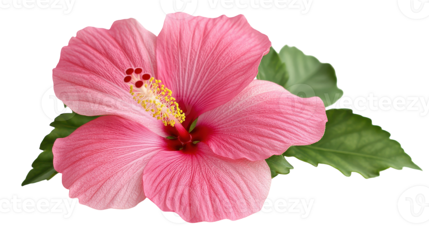 A Beautiful Image of a Bright Pink Hibiscus Flower in Full Bloom Perfect for Nature-Themed Projects and Floral Designs. png