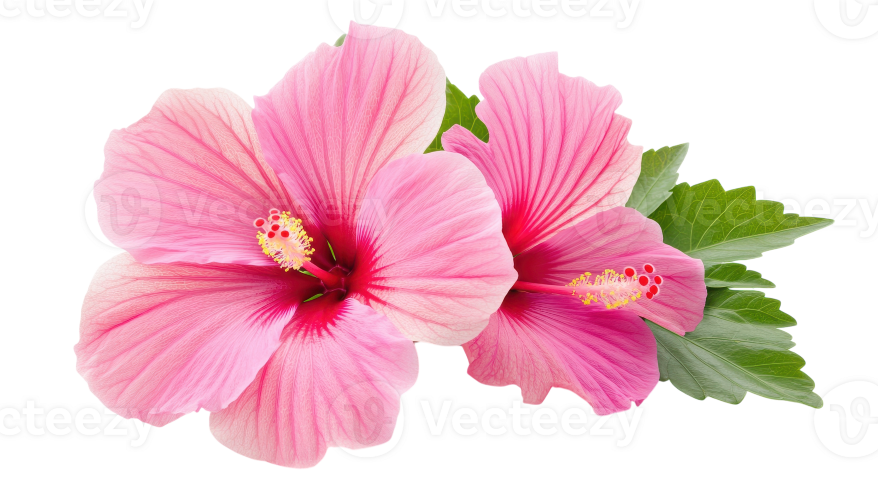 Vibrant Pink Hibiscus Flower in Full Bloom Perfect for Tropical Designs and Nature Themes. png