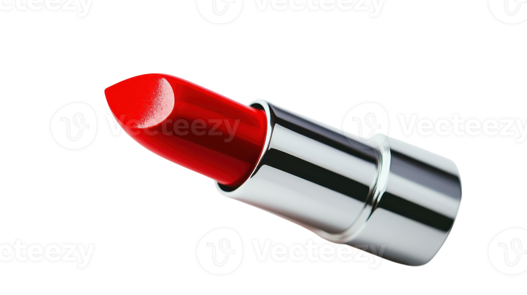 Bright Red Lipstick in Sleek Silver Case for Fashion and Beauty Photography. png