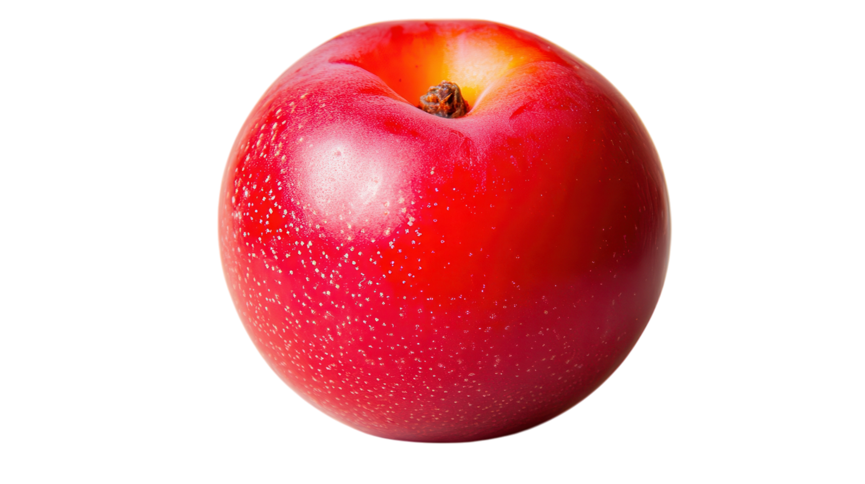 A Bright Red Plum with a Shiny Skin on a White Background Perfect for Culinary and Healthy Lifestyle Promotions. png