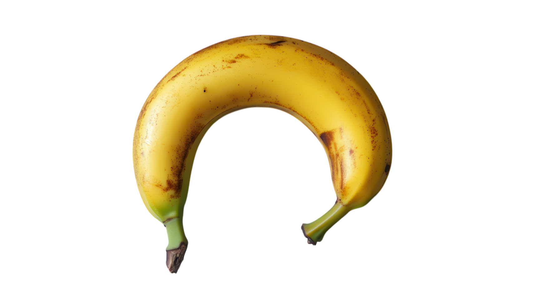Bright Yellow Banana with Slightly Green Tips - A Perfect Addition for Health-focused Content and Vibrant Food Photography. png