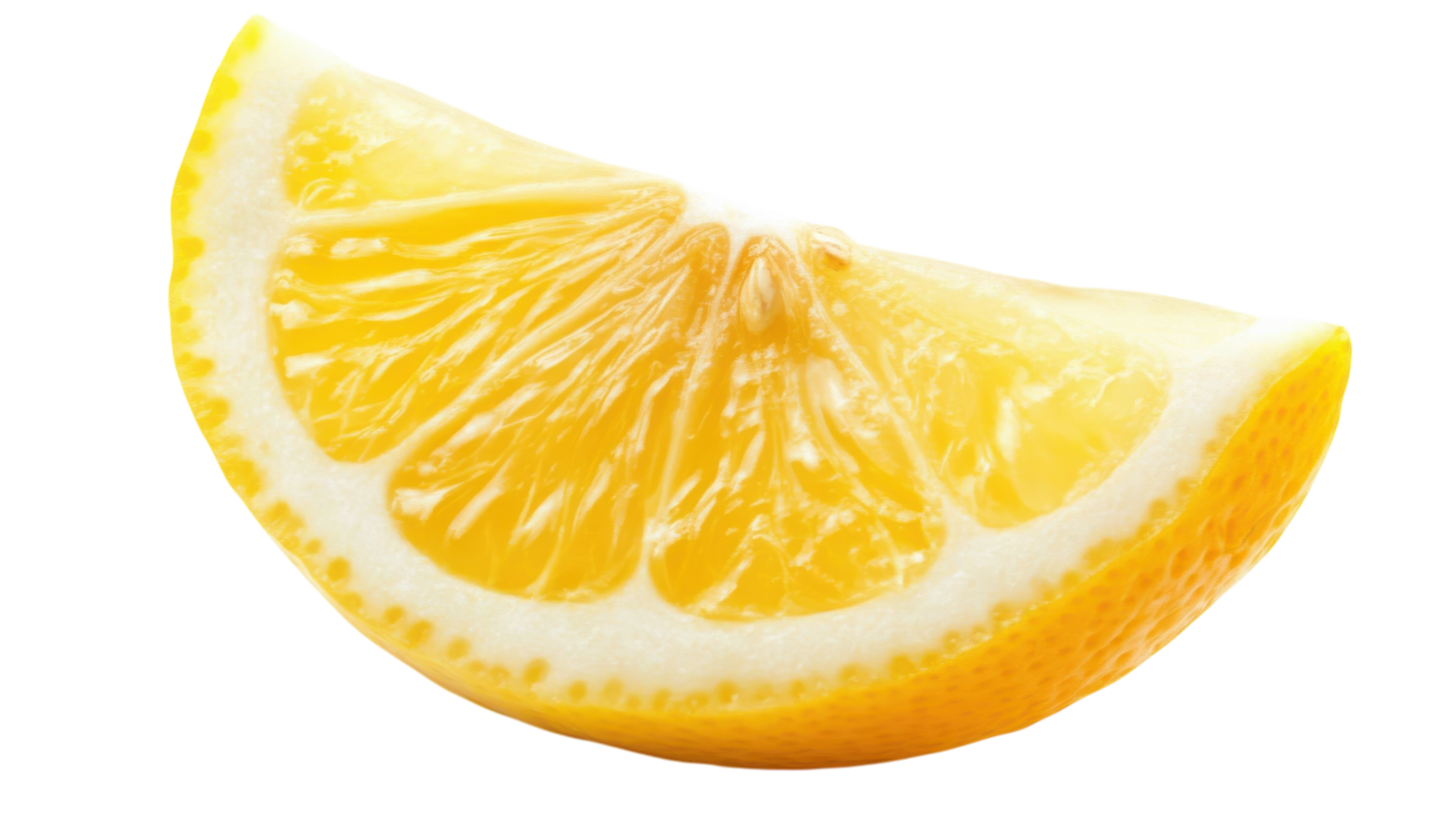 A Bright Yellow Lemon Wedge Showcasing Its Juicy Pulp Perfect for Culinary Uses and Food Photography. png