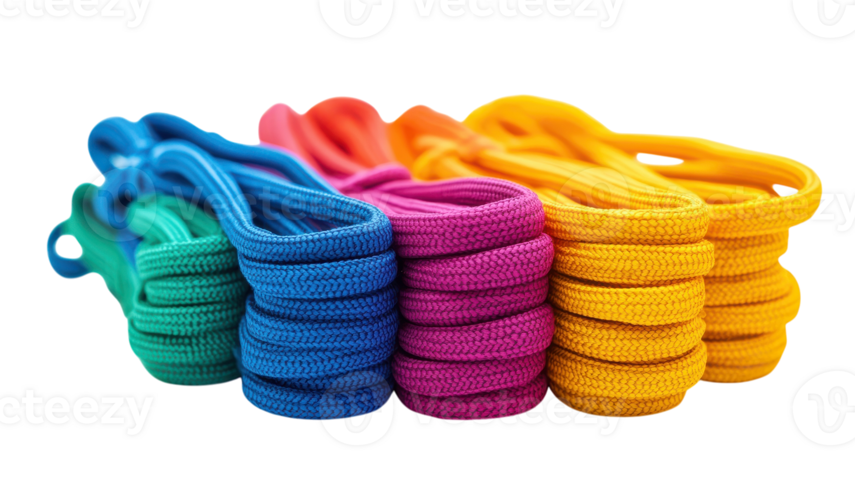 Vibrant Bundle of Colorful Shoelaces Perfect for Customizing Footwear and Craft Projects. png