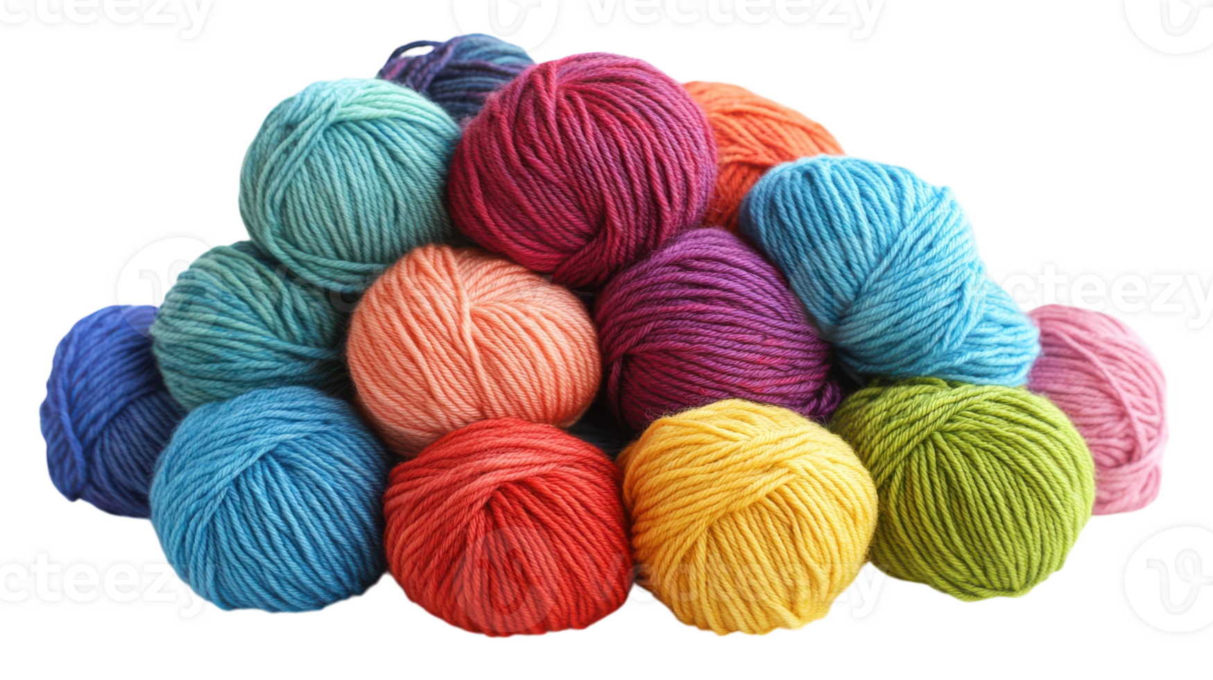 A Vibrant and Colorful Collection of Yarn Balls Perfect for Crafting and Knitting Projects. png