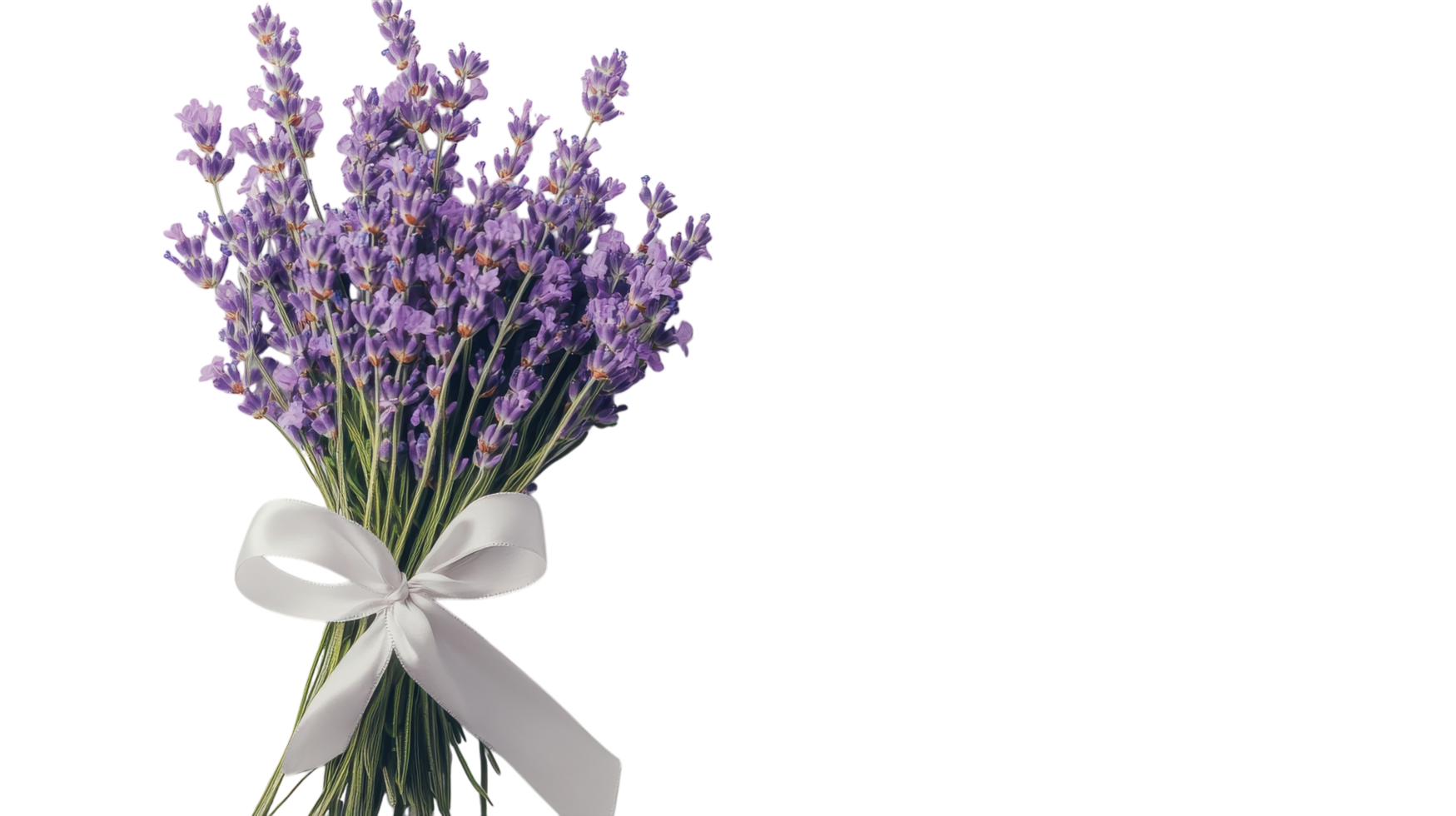 Beautiful Bundle of Lavender Flowers Tied with a Ribbon Perfect for Floral Arrangements, Home Decor or DIY Crafting Projects. png