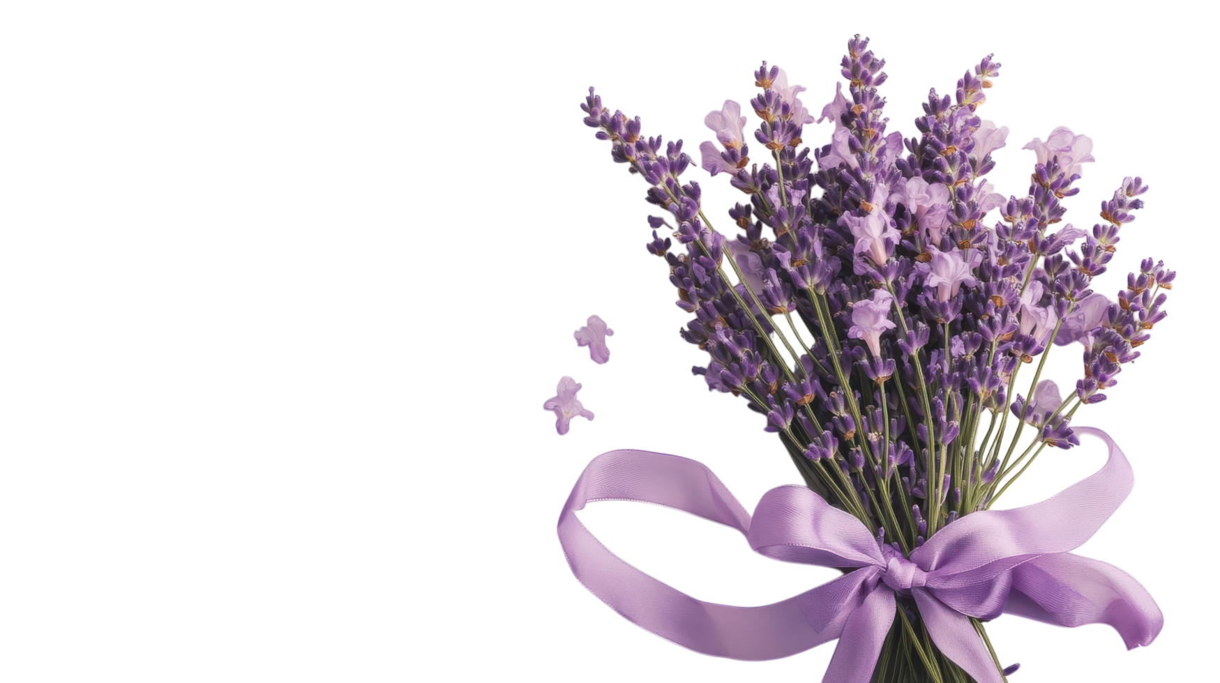 A Beautiful Bundle of Lavender Flowers Tied with a Ribbon Perfect for Aromatherapy and Floral Arrangements. png