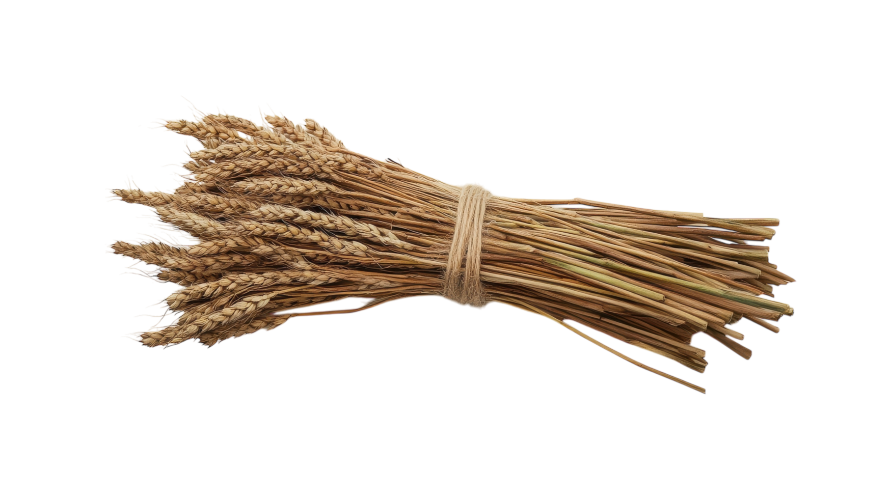 Aesthetic Image of a Bundle of Wheat Tied with Twine Perfect for Agricultural, Culinary, or Rustic Themes. png
