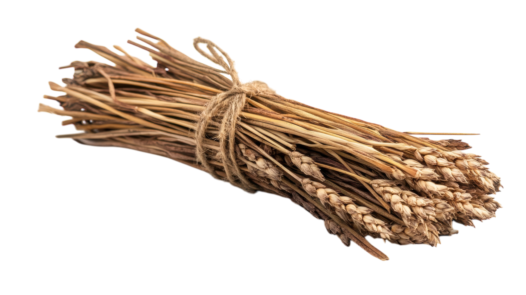 Aesthetic Composition of a Bundle of Wheat Tied with Twine Perfect for Agricultural and Rustic Decor Projects. png