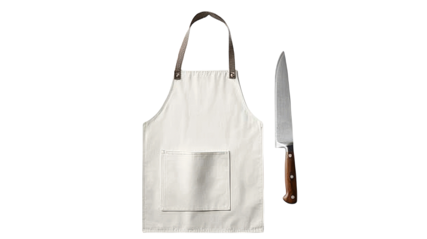 Neatly Folded Chef's Apron Displaying Culinary Professionalism and Kitchen Readiness for Restaurant or Cooking Class. png